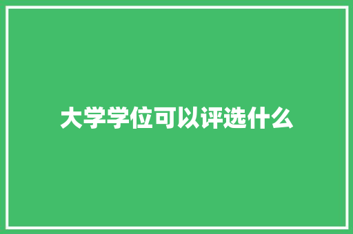 大学学位可以评选什么 短语