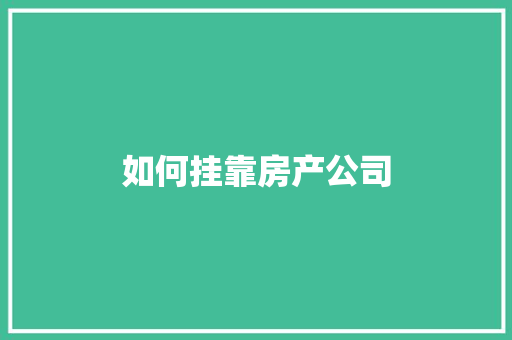 如何挂靠房产公司