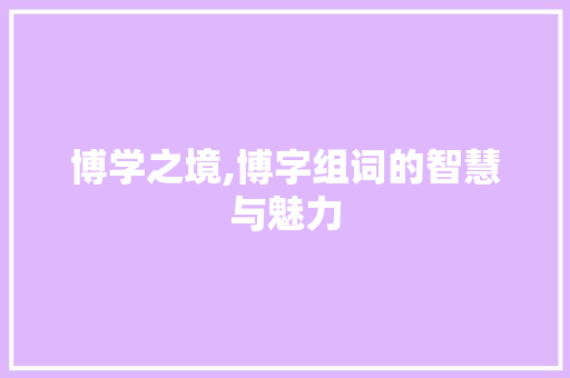 博学之境,博字组词的智慧与魅力