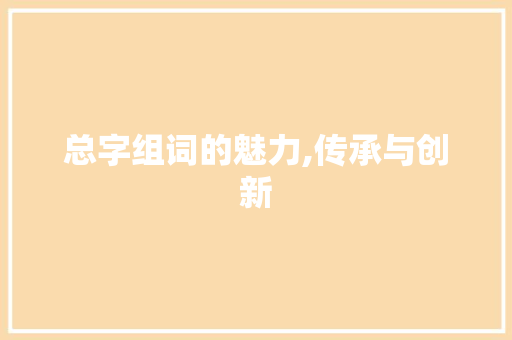 总字组词的魅力,传承与创新