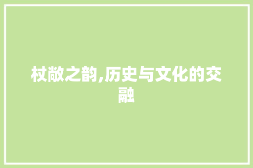 杖敞之韵,历史与文化的交融