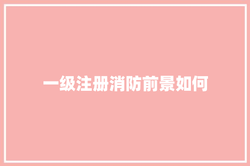 一级注册消防前景如何 英语单词