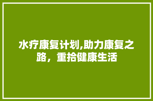 水疗康复计划,助力康复之路，重拾健康生活