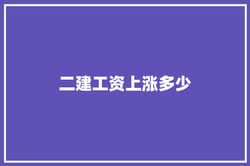 二建工资上涨多少