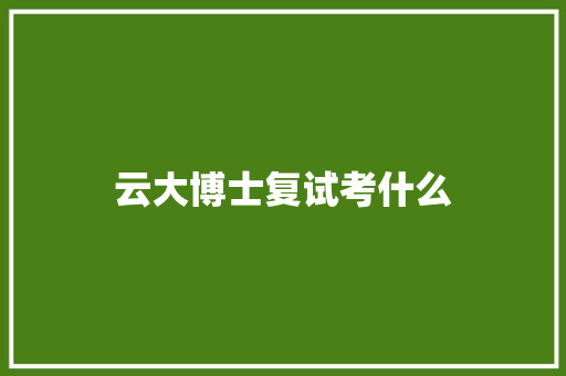云大博士复试考什么