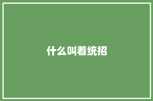 什么叫着统招