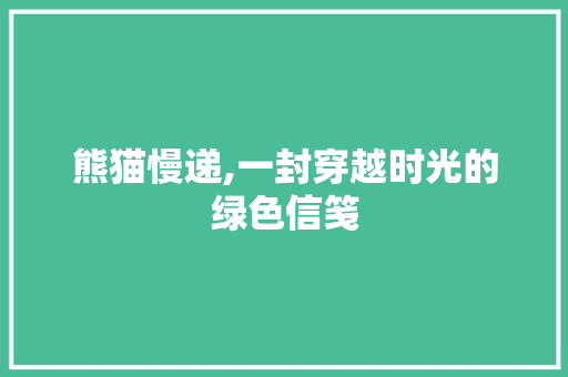 熊猫慢递,一封穿越时光的绿色信笺