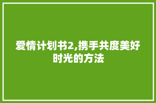 爱情计划书2,携手共度美好时光的方法 近义词汇