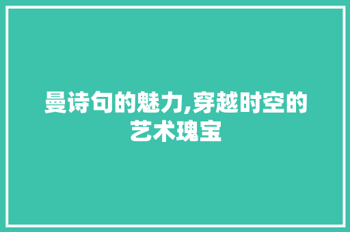 曼诗句的魅力,穿越时空的艺术瑰宝 近义词汇