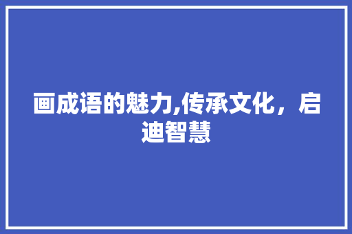 画成语的魅力,传承文化，启迪智慧