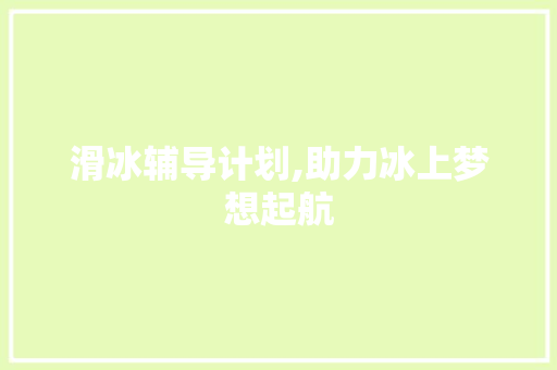 滑冰辅导计划,助力冰上梦想起航