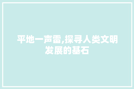 平地一声雷,探寻人类文明发展的基石 成语汇编