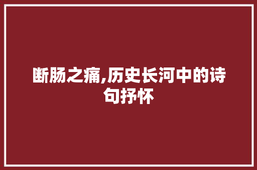 断肠之痛,历史长河中的诗句抒怀