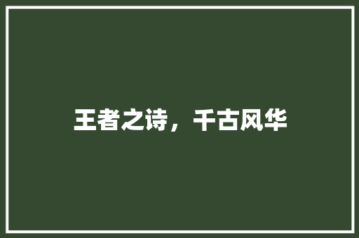 王者之诗，千古风华 古代典籍