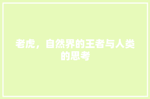 老虎，自然界的王者与人类的思考 成语汇编