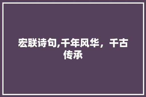 宏联诗句,千年风华，千古传承