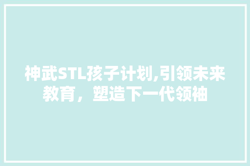 神武STL孩子计划,引领未来教育，塑造下一代领袖