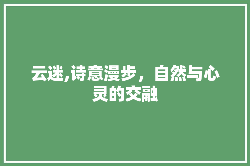 云迷,诗意漫步，自然与心灵的交融