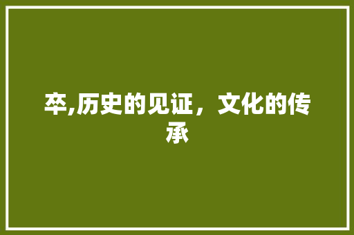 卒,历史的见证，文化的传承 问答
