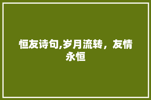 恒友诗句,岁月流转，友情永恒