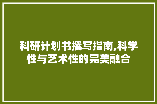 科研计划书撰写指南,科学性与艺术性的完美融合