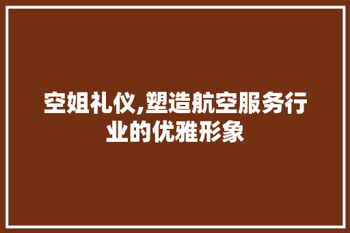 空姐礼仪,塑造航空服务行业的优雅形象