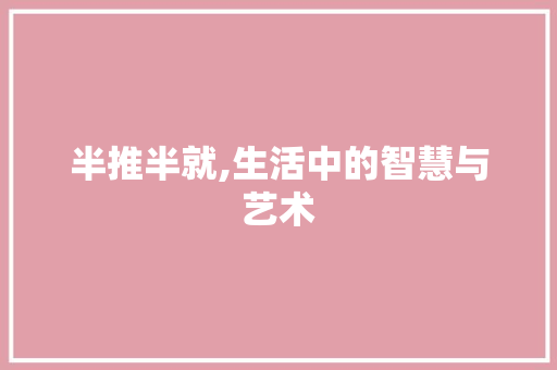 半推半就,生活中的智慧与艺术
