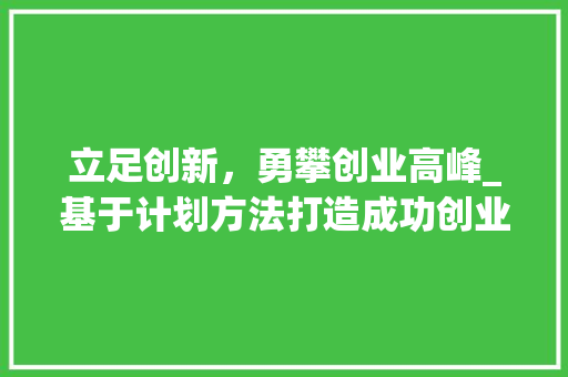 立足创新，勇攀创业高峰_基于计划方法打造成功创业之路