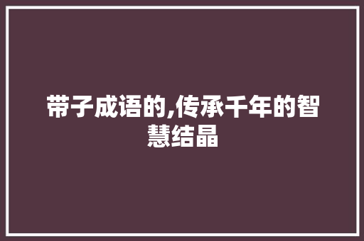 带子成语的,传承千年的智慧结晶