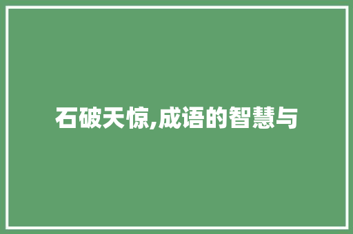 石破天惊,成语的智慧与