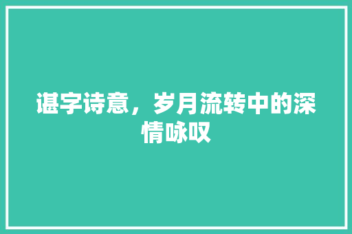 谌字诗意，岁月流转中的深情咏叹 汉字拼音