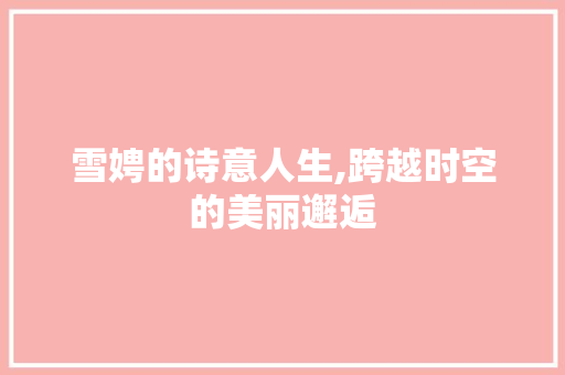 雪娉的诗意人生,跨越时空的美丽邂逅