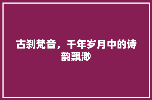 古刹梵音，千年岁月中的诗韵飘渺