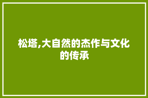 松塔,大自然的杰作与文化的传承
