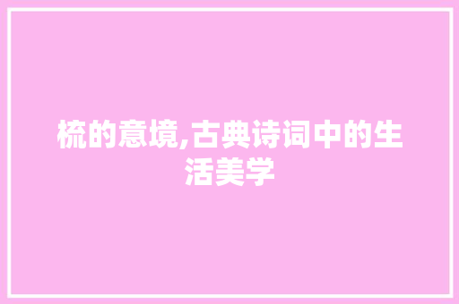 梳的意境,古典诗词中的生活美学