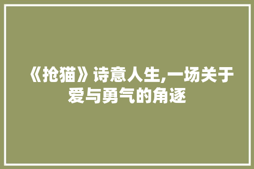 《抢猫》诗意人生,一场关于爱与勇气的角逐