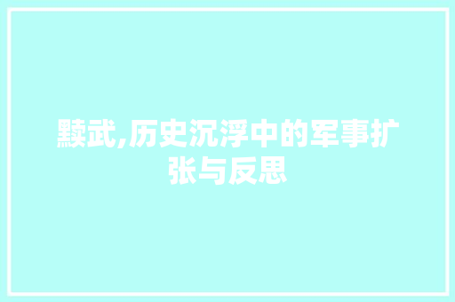 黩武,历史沉浮中的军事扩张与反思