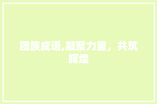 团族成语,凝聚力量，共筑辉煌