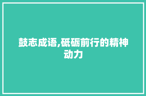 鼓志成语,砥砺前行的精神动力