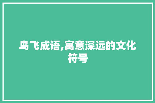 鸟飞成语,寓意深远的文化符号