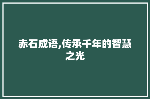 赤石成语,传承千年的智慧之光