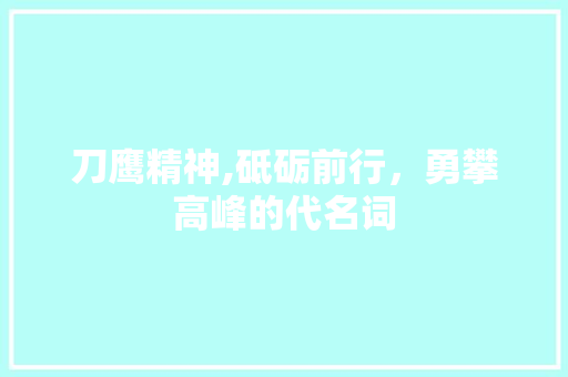 刀鹰精神,砥砺前行，勇攀高峰的代名词