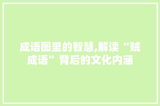 成语图里的智慧,解读“贼成语”背后的文化内涵