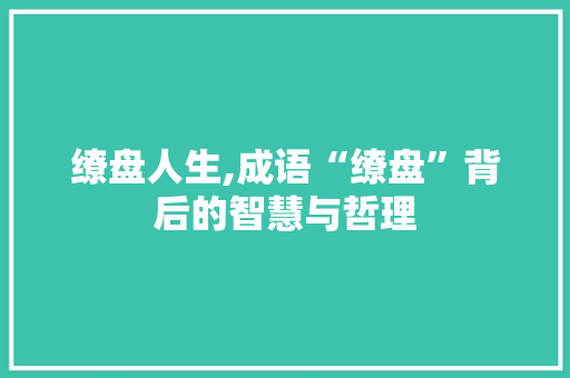 缭盘人生,成语“缭盘”背后的智慧与哲理