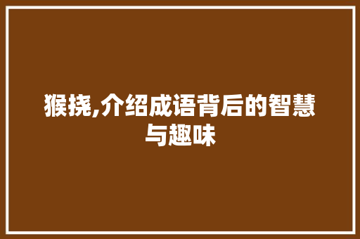 猴挠,介绍成语背后的智慧与趣味