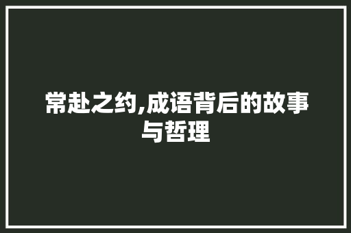 常赴之约,成语背后的故事与哲理 反义词汇
