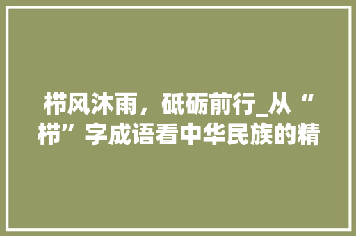 栉风沐雨，砥砺前行_从“栉”字成语看中华民族的精神风貌 短语