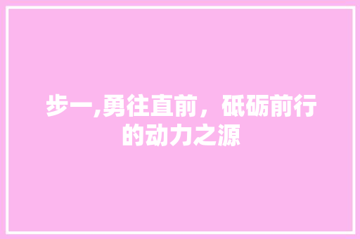 步一,勇往直前，砥砺前行的动力之源