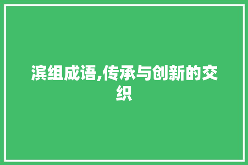 滨组成语,传承与创新的交织