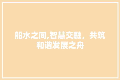 船水之间,智慧交融，共筑和谐发展之舟